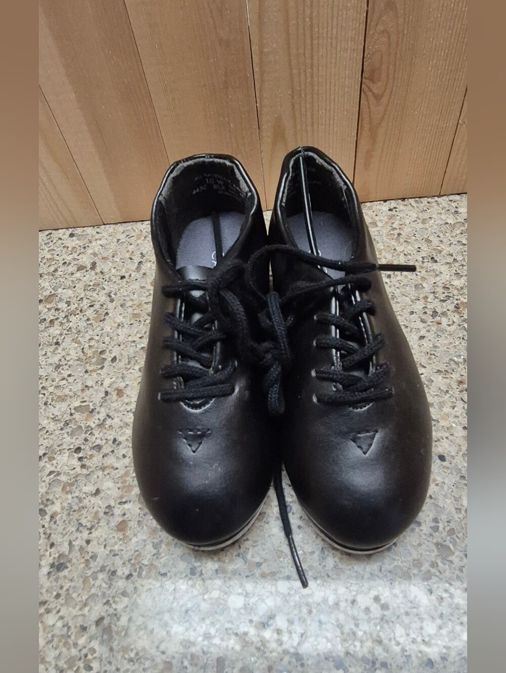 ​Capezio 443C Black Tele Tone Tap Shoes Size 10 W Wide Toddler Child Lace Up New
